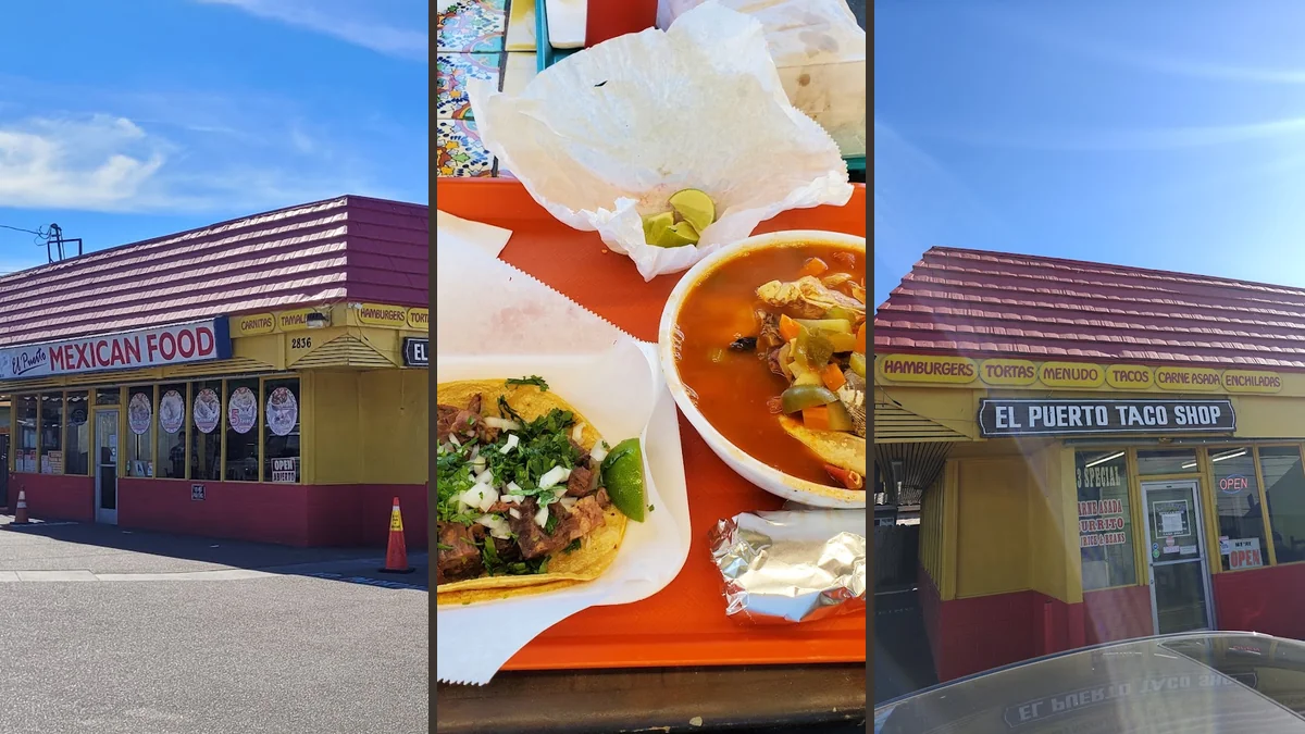 Casual eatery with a large wall menu.